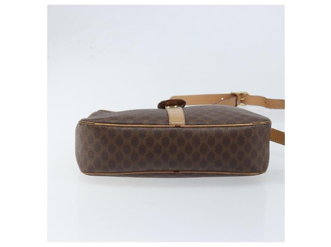 Céline Bolso de Hombro de Lona Macadam CELINE PVC Marrón Dorado Auth bs34058 Castaño - vista 5
