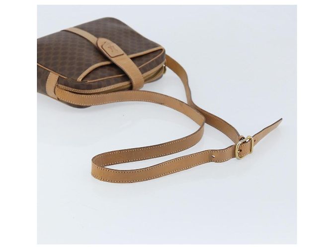 Céline Bolso de Hombro de Lona Macadam CELINE PVC Marrón Dorado Auth bs34058 Castaño - vista 7