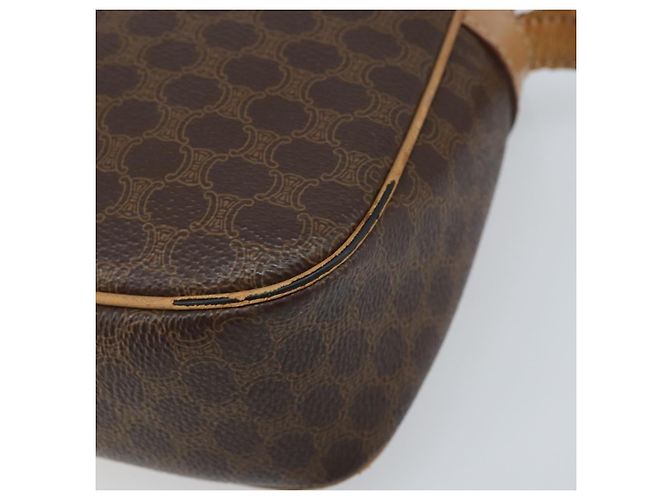 Céline Bolso de Hombro de Lona Macadam CELINE PVC Marrón Dorado Auth bs34058 Castaño - vista 9
