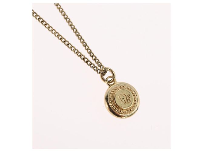 Collana Christian Dior metallo tono oro Auth BA11482 - vista 3