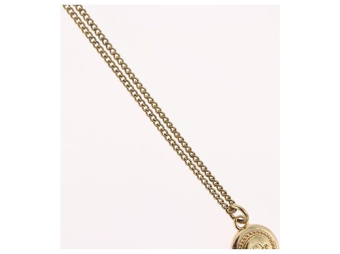 Collana Christian Dior metallo tono oro Auth BA11482 - vista 4