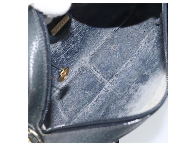 Gucci Borsa a Spalla Micro GG Supreme in PVC Navy Gold 007 904 0423 Auth 174532 D'oro Blu navy - vista 10