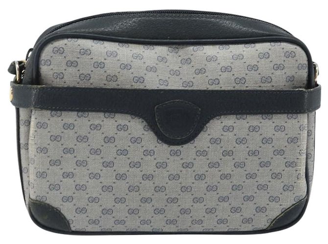 Gucci Borsa a Spalla Micro GG Supreme in PVC Navy Gold 007 904 0423 Auth 174532 D'oro Blu navy - vista 13