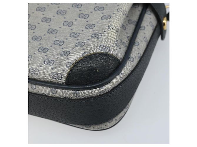 Gucci Borsa a Spalla Micro GG Supreme in PVC Navy Gold 007 904 0423 Auth 174532 D'oro Blu navy - vista 14