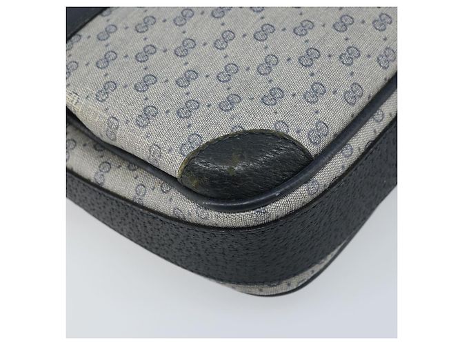 Gucci Borsa a Spalla Micro GG Supreme in PVC Navy Gold 007 904 0423 Auth 174532 D'oro Blu navy - vista 15