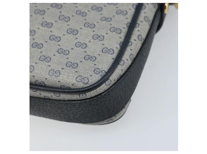 Gucci Borsa a Spalla Micro GG Supreme in PVC Navy Gold 007 904 0423 Auth 174532 D'oro Blu navy - vista 16