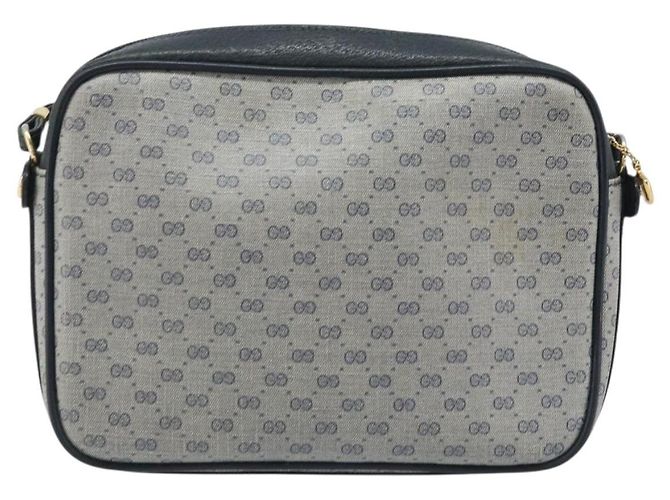 Gucci Borsa a Spalla Micro GG Supreme in PVC Navy Gold 007 904 0423 Auth 174532 D'oro Blu navy - vista 2