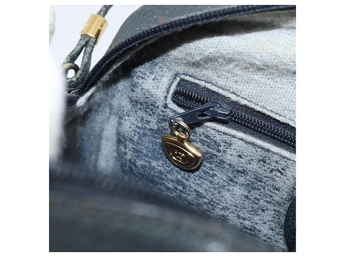 Gucci Borsa a Spalla Micro GG Supreme in PVC Navy Gold 007 904 0423 Auth 174532 D'oro Blu navy - vista 22