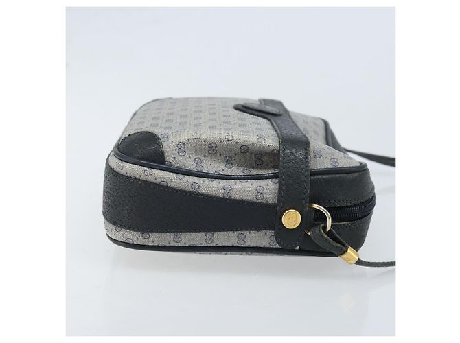 Gucci Borsa a Spalla Micro GG Supreme in PVC Navy Gold 007 904 0423 Auth 174532 D'oro Blu navy - vista 3