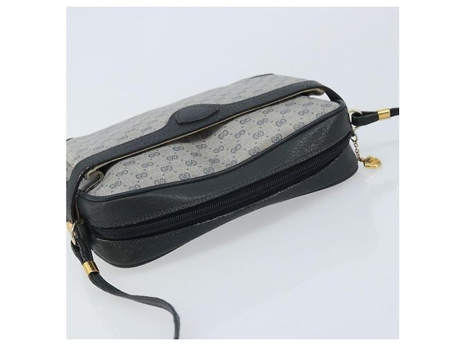 Gucci Borsa a Spalla Micro GG Supreme in PVC Navy Gold 007 904 0423 Auth 174532 D'oro Blu navy - vista 6