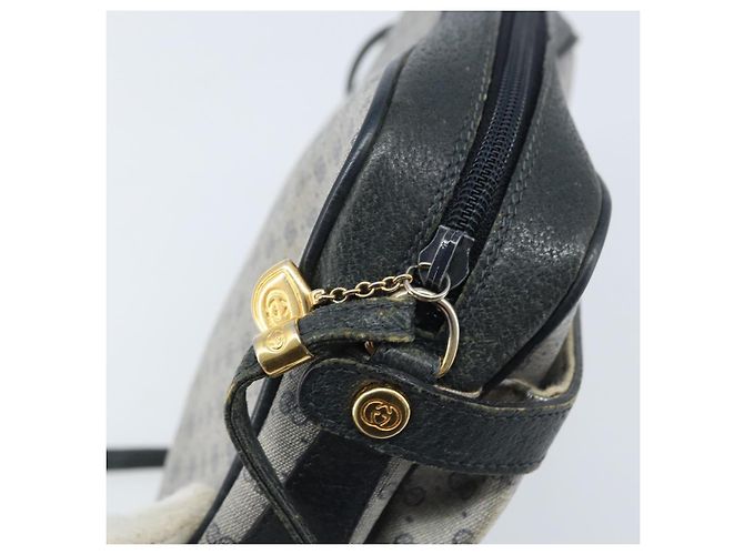Gucci Borsa a Spalla Micro GG Supreme in PVC Navy Gold 007 904 0423 Auth 174532 D'oro Blu navy - vista 9