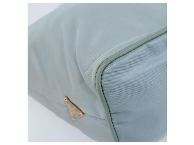 PRADA Sac à épaule en chaîne Nylon Bleu Clair Or Auth LNZ688V Doré - vue 15