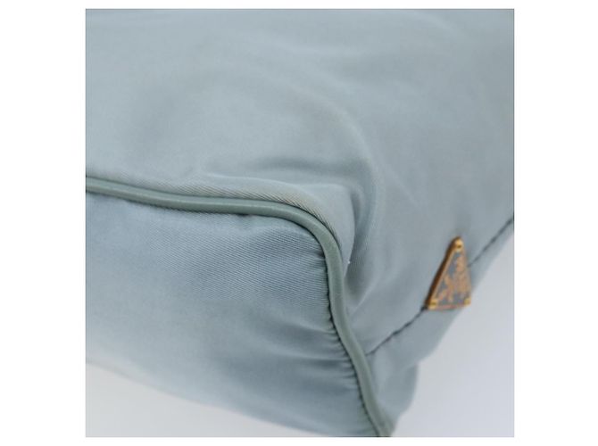 PRADA Sac à épaule en chaîne Nylon Bleu Clair Or Auth LNZ688V Doré - vue 16