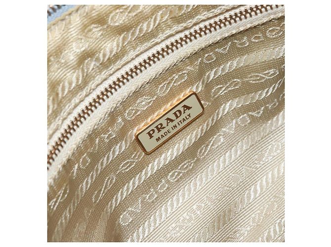 PRADA Sac à épaule en chaîne Nylon Bleu Clair Or Auth LNZ688V Doré - vue 19