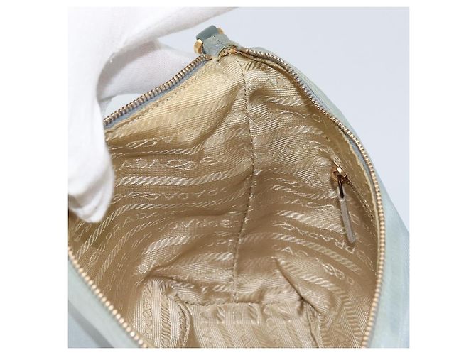 PRADA Sac à épaule en chaîne Nylon Bleu Clair Or Auth LNZ688V Doré - vue 21