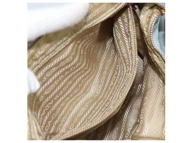 PRADA Sac à épaule en chaîne Nylon Bleu Clair Or Auth LNZ688V Doré - vue 23