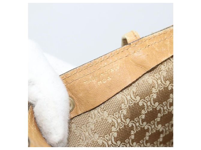 Céline Borsa a mano in tela Macadam CELINE PVC Beige Oro Auth BSZ357 D'oro - vista 12