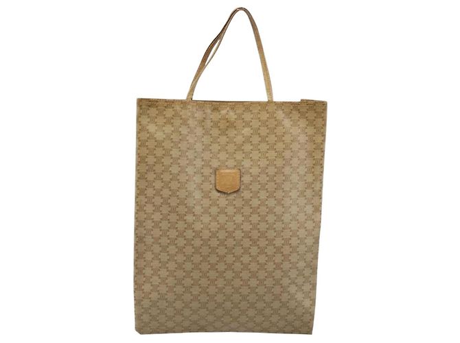 Céline Borsa a mano in tela Macadam CELINE PVC Beige Oro Auth BSZ357 D'oro - vista 13