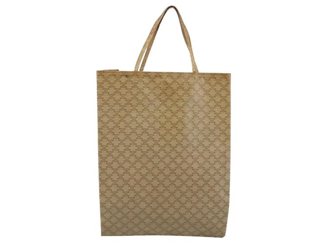 Céline Borsa a mano in tela Macadam CELINE PVC Beige Oro Auth BSZ357 D'oro - vista 2