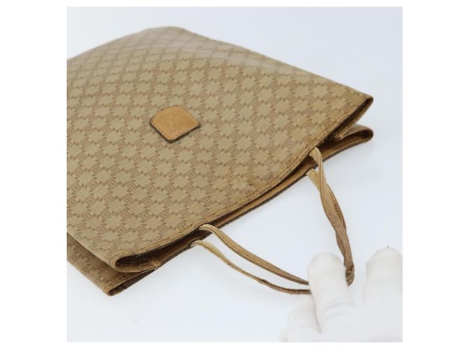 Céline Borsa a mano in tela Macadam CELINE PVC Beige Oro Auth BSZ357 D'oro - vista 6