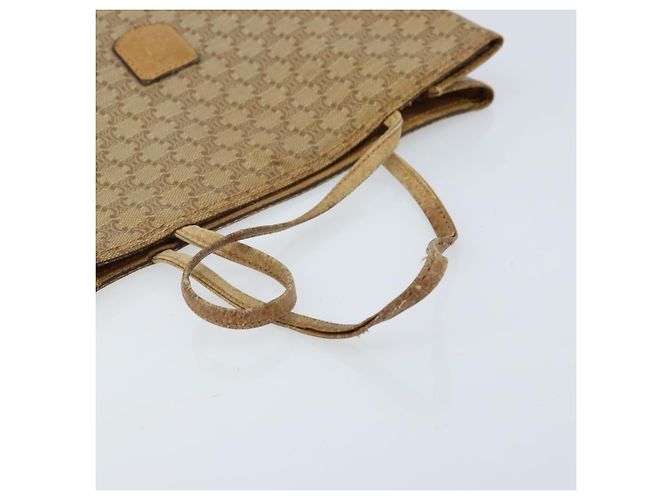 Céline Borsa a mano in tela Macadam CELINE PVC Beige Oro Auth BSZ357 D'oro - vista 7