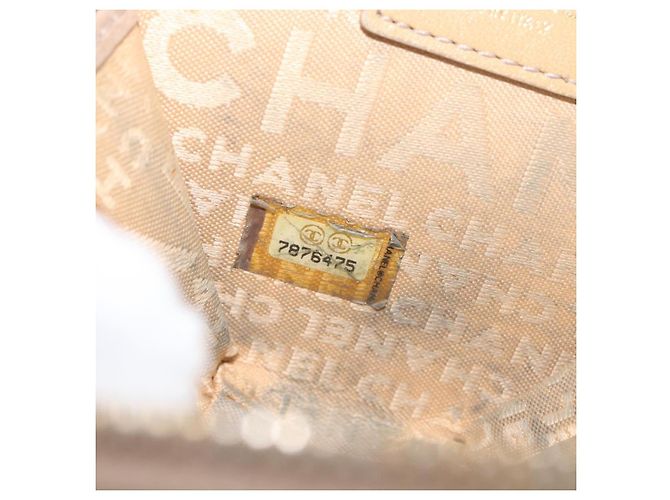 Monedero CHANEL de piel de cordero beige con CC dorado Auth bs33865 - vista 12
