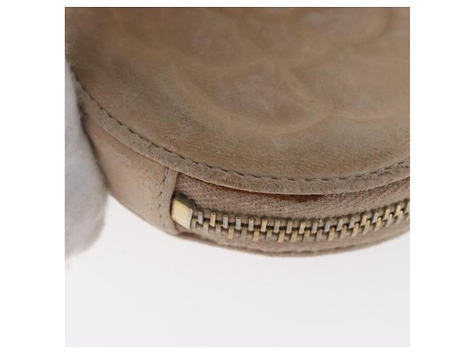 Monedero CHANEL de piel de cordero beige con CC dorado Auth bs33865 - vista 14