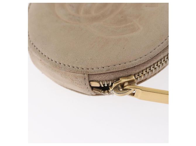 Monedero CHANEL de piel de cordero beige con CC dorado Auth bs33865 - vista 16