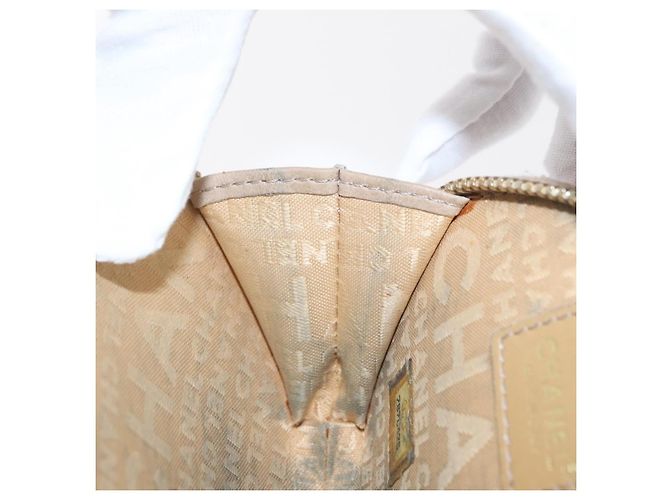 Monedero CHANEL de piel de cordero beige con CC dorado Auth bs33865 - vista 18