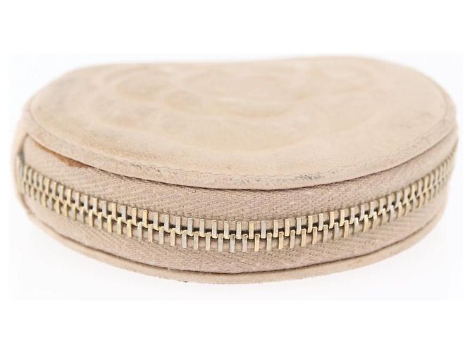 Monedero CHANEL de piel de cordero beige con CC dorado Auth bs33865 - vista 3