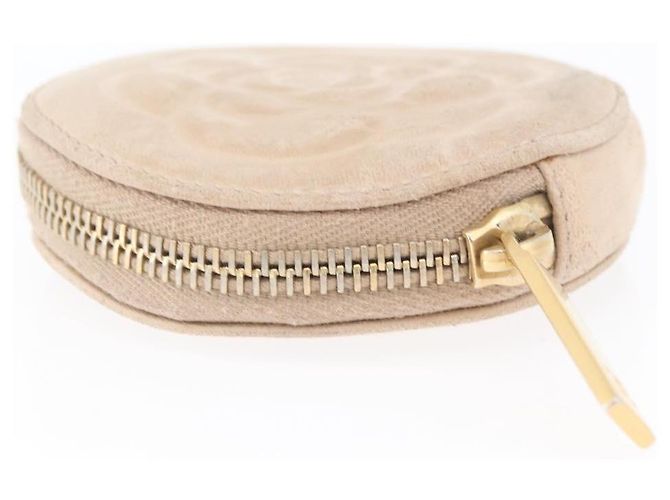 Monedero CHANEL de piel de cordero beige con CC dorado Auth bs33865 - vista 4