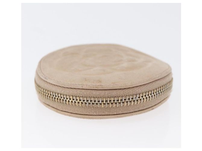 Monedero CHANEL de piel de cordero beige con CC dorado Auth bs33865 - vista 5