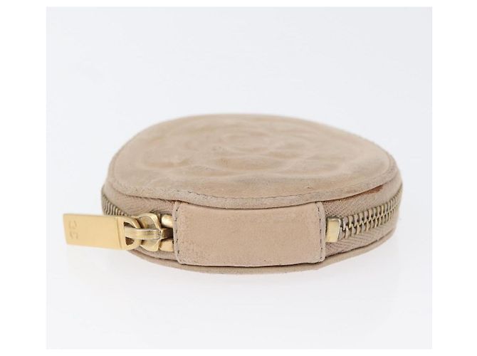 Monedero CHANEL de piel de cordero beige con CC dorado Auth bs33865 - vista 6