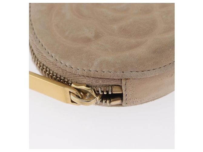 Monedero CHANEL de piel de cordero beige con CC dorado Auth bs33865 - vista 7