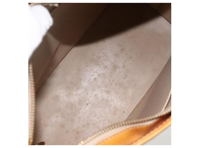 LOUIS VUITTON Borsa a Mano Houston Monogram Vernis Beige M91004 LV Auth ka3171 - vista 11