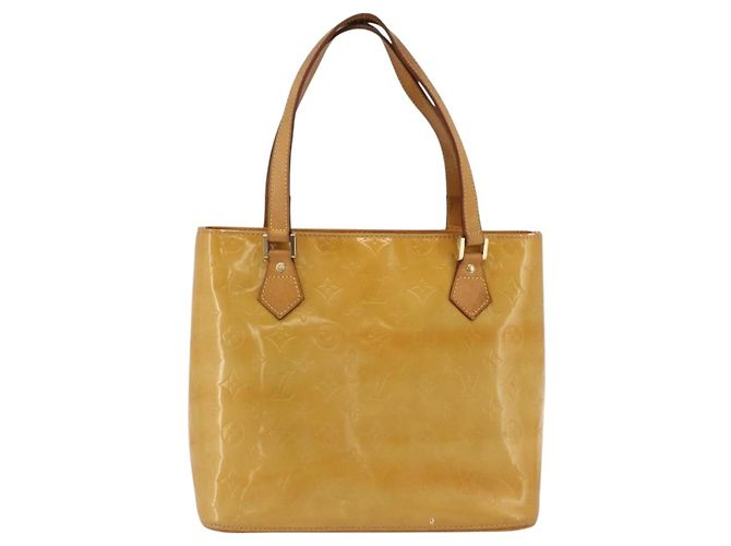 LOUIS VUITTON Borsa a Mano Houston Monogram Vernis Beige M91004 LV Auth ka3171 - vista 13