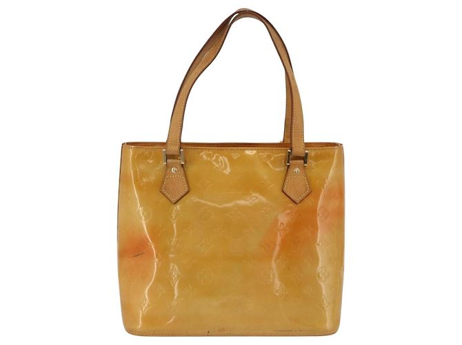 LOUIS VUITTON Borsa a Mano Houston Monogram Vernis Beige M91004 LV Auth ka3171 - vista 2