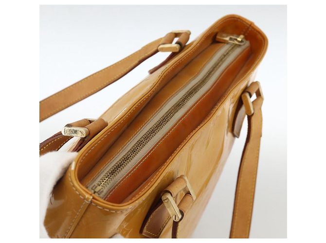 LOUIS VUITTON Borsa a Mano Houston Monogram Vernis Beige M91004 LV Auth ka3171 - vista 6
