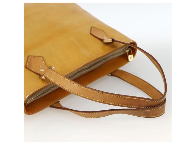 LOUIS VUITTON Borsa a Mano Houston Monogram Vernis Beige M91004 LV Auth ka3171 - vista 7