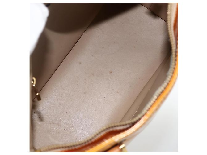 LOUIS VUITTON Bolsa de Mão Houston Monogram Vernis Bege M91004 LV Auth ka3081 - vista 11
