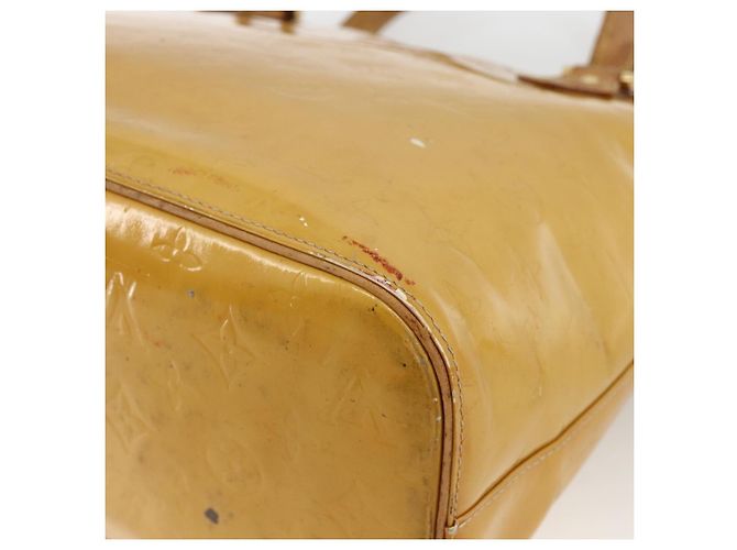 LOUIS VUITTON Bolsa de Mão Houston Monogram Vernis Bege M91004 LV Auth ka3081 - vista 15