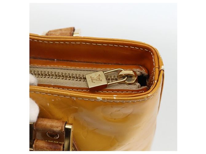 LOUIS VUITTON Bolsa de Mão Houston Monogram Vernis Bege M91004 LV Auth ka3081 - vista 17