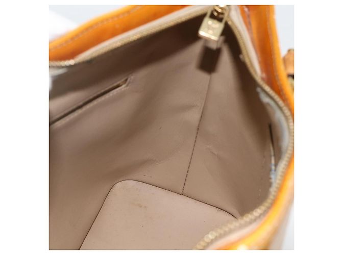 LOUIS VUITTON Bolsa de Mão Houston Monogram Vernis Bege M91004 LV Auth ka3081 - vista 18