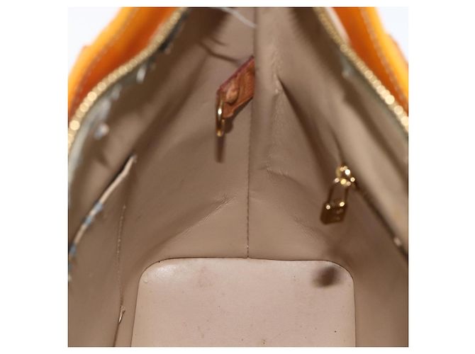 LOUIS VUITTON Bolsa de Mão Houston Monogram Vernis Bege M91004 LV Auth ka3081 - vista 19