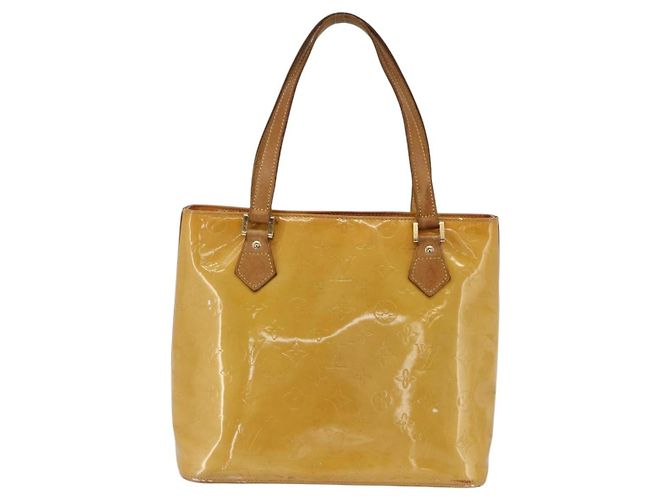 LOUIS VUITTON Bolsa de Mão Houston Monogram Vernis Bege M91004 LV Auth ka3081 - vista 2