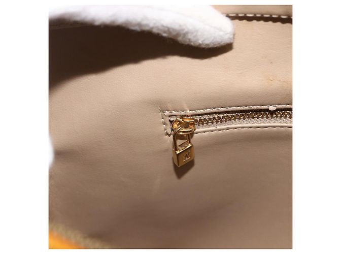 LOUIS VUITTON Bolsa de Mão Houston Monogram Vernis Bege M91004 LV Auth ka3081 - vista 20