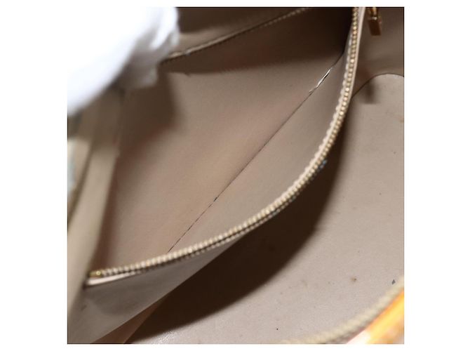 LOUIS VUITTON Bolsa de Mão Houston Monogram Vernis Bege M91004 LV Auth ka3081 - vista 21