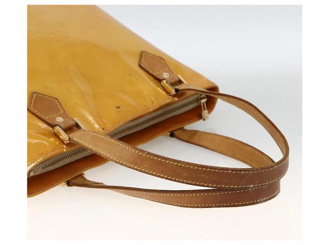 LOUIS VUITTON Bolsa de Mão Houston Monogram Vernis Bege M91004 LV Auth ka3081 - vista 7