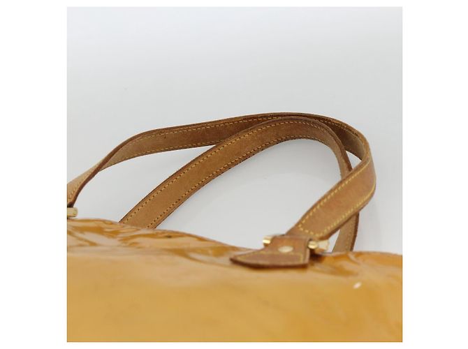 LOUIS VUITTON Bolsa de Mão Houston Monogram Vernis Bege M91004 LV Auth ka3081 - vista 8