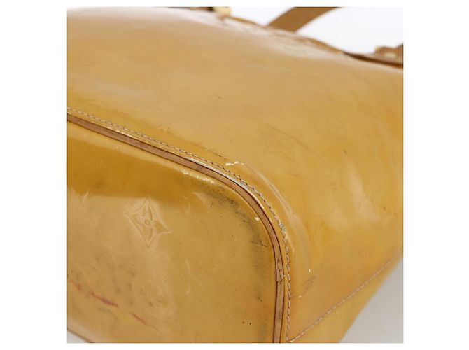 LOUIS VUITTON Bolsa de Mão Houston Monogram Vernis Bege M91004 LV Auth ka3081 - vista 9